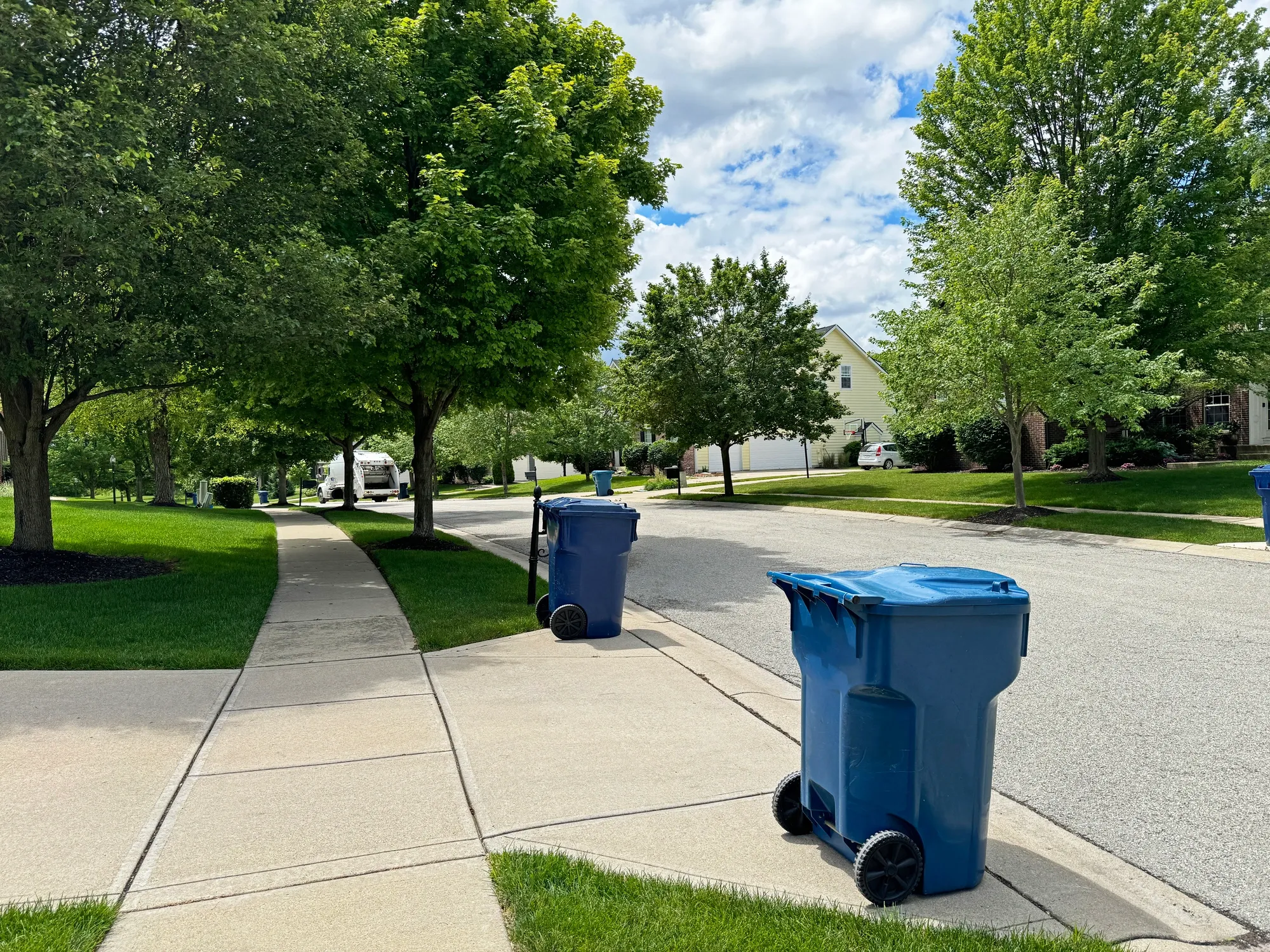 Clean suburban neighborhood street